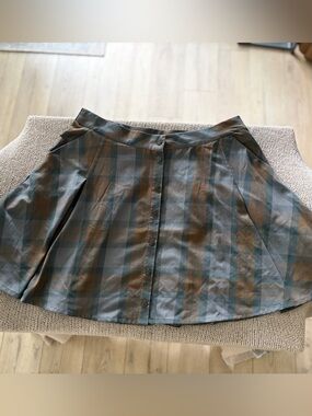 Torrid Outlander Tartan Plaid Button Front Midi Skirt Brown Gray Size 2 / 2X